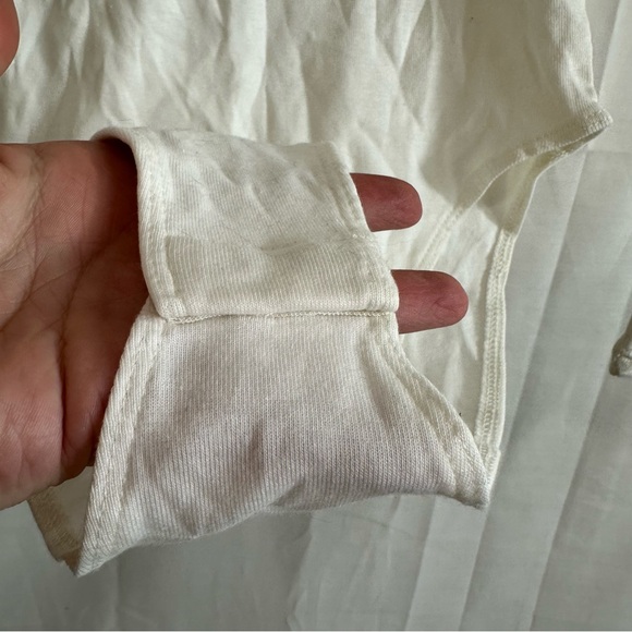 ZARA Women’s Cream Long Sleeve Crewneck Bodysuit Med - Picture 5 of 6